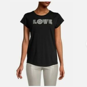 Zadig & Voltaire Skinny Love Tee M Graphic T Shirt Black Casual Loungewear Indie